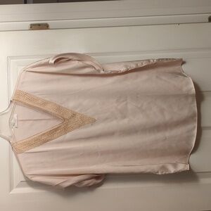 Women's short sleeve beige blouse